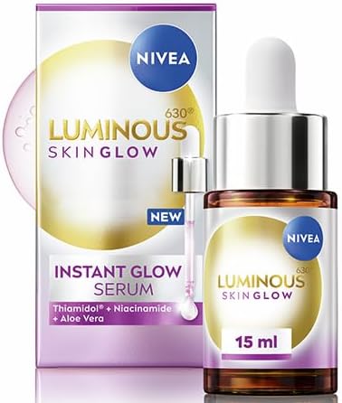 NIVEA Luminous 630 Even Glow Serum with Thiamidol 15ml Serum for Face with Niacinamide and Aloe Vera Refines Pores and Hydrates for Clear and Glowing Skin