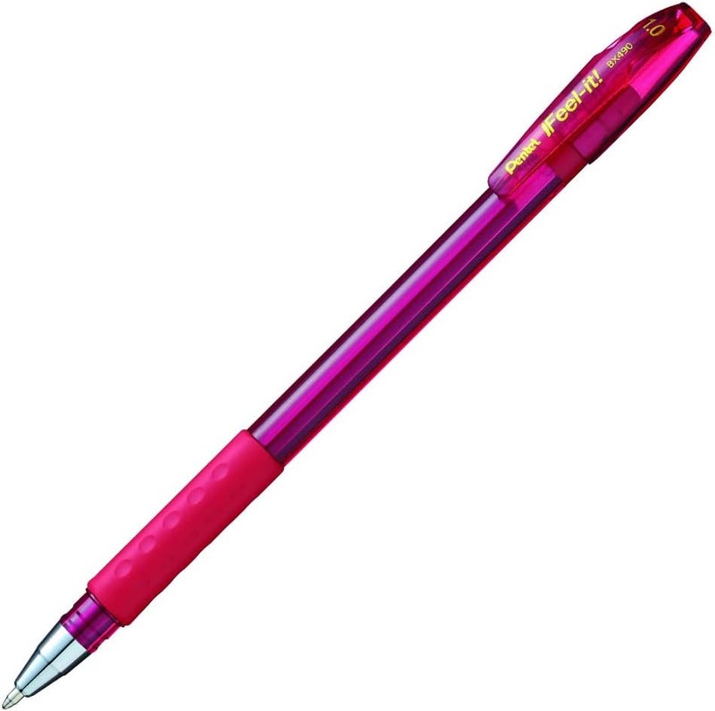 Pentel Feel It Ballpen 1.0mm Red - Pack of 12