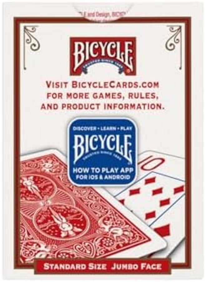 Bicycle Playing Cards, Poker Size Standard Index Decks, Pack of 2 (Red & Blue) – Air Cushion Finish, Durable Card Stock for Poker, Blackjack, Family Games & Card Tricks - Image 5