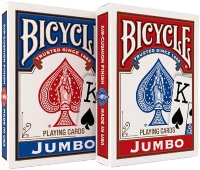 Bicycle Playing Cards, Poker Size Standard Index Decks, Pack of 2 (Red & Blue) – Air Cushion Finish, Durable Card Stock for Poker, Blackjack, Family Games & Card Tricks - Image 3