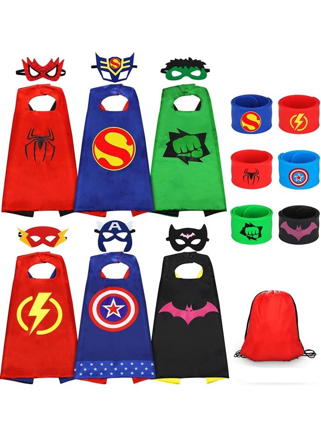 NIBEMINENT 6-Piece Superhero Cape And Mask With Bracelet  - Image 1