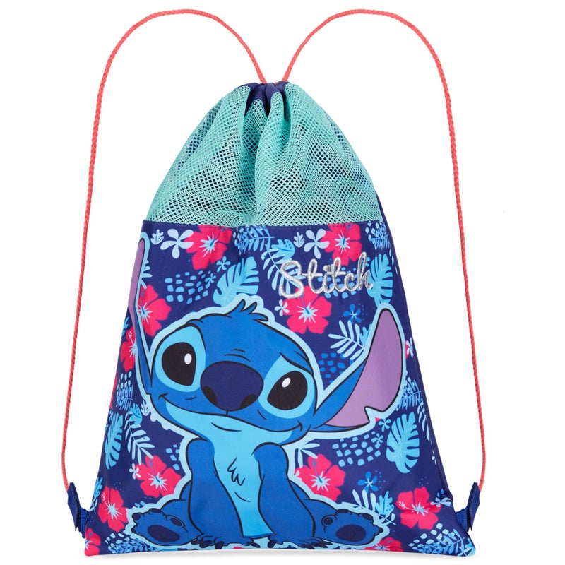 Disney Kids Drawstring Bags Swimming Bag School PE Bag Blue Stitch - Image 2