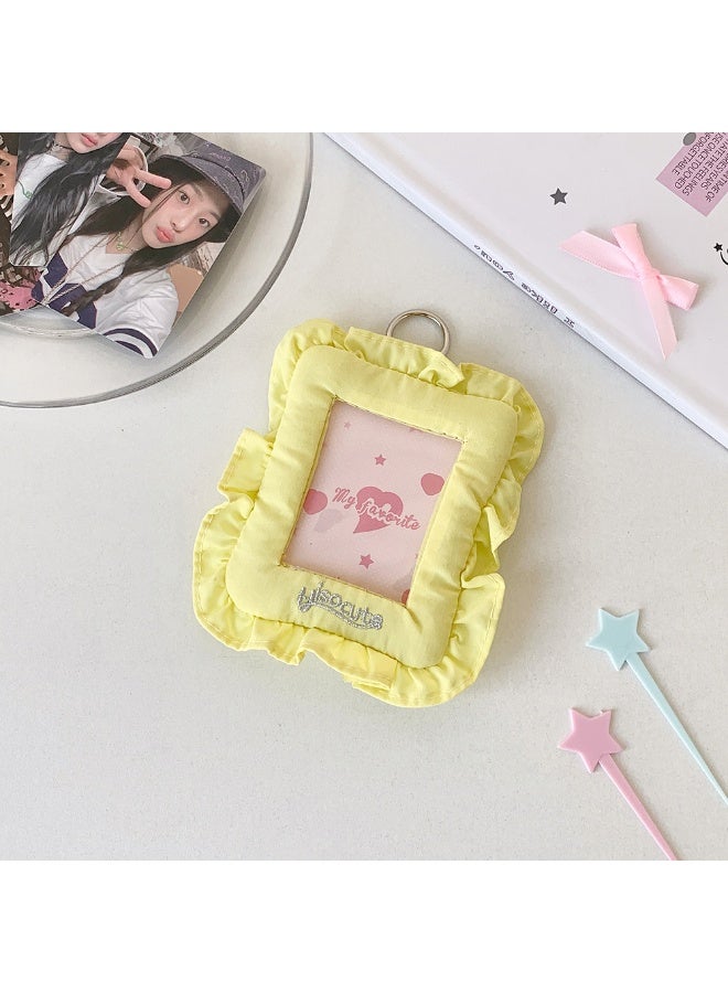 NIBEMINENT 1 - Piece Fabric Pillow Kpop Photo Card Holder Pendant Key Chain ID Badge Holder ID Card Holder Photo Card Protector for School ID Office ID Access Card for Women Girls - Image 1