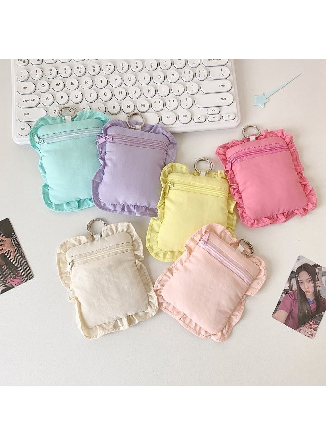 NIBEMINENT 1 - Piece Fabric Pillow Kpop Photo Card Holder Pendant Key Chain ID Badge Holder ID Card Holder Photo Card Protector for School ID Office ID Access Card for Women Girls - Image 3