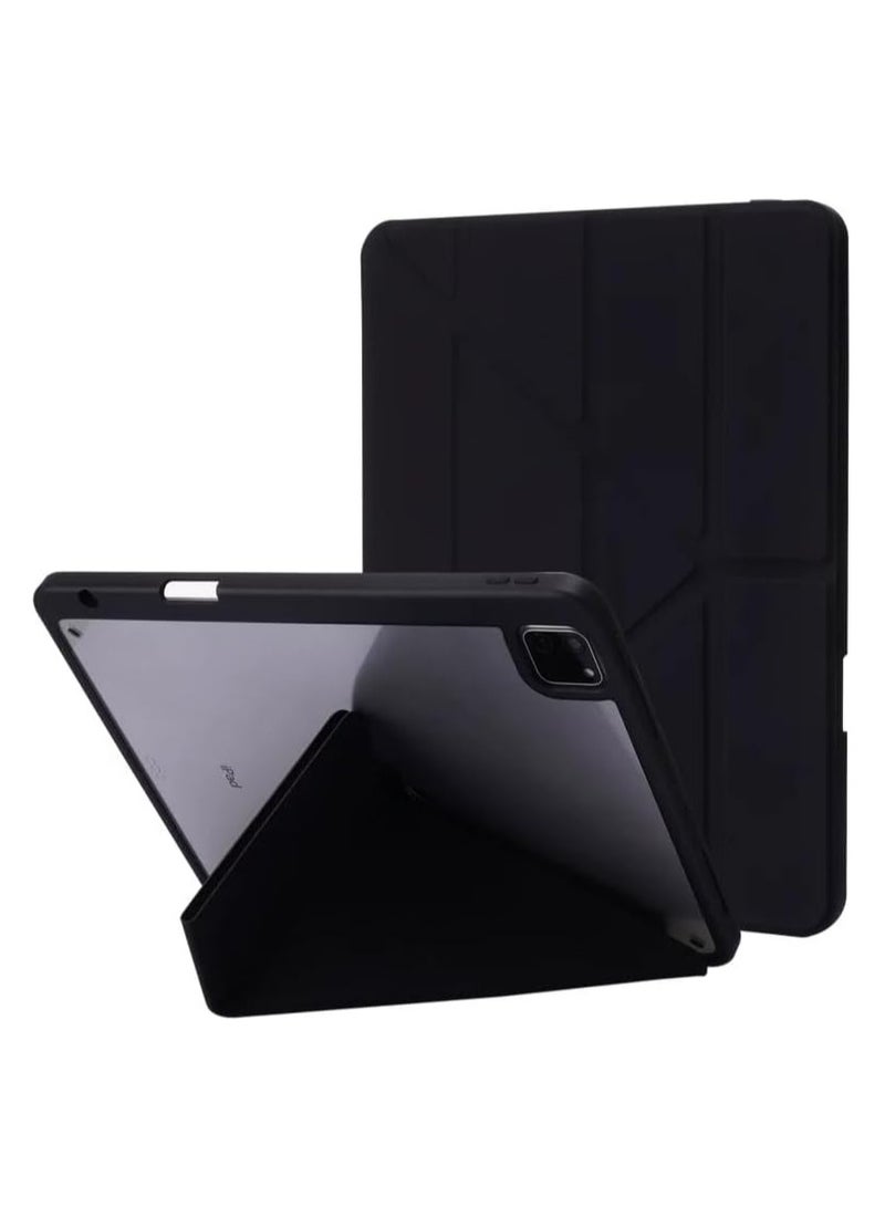 Case for iPad Pro 11 Inch Case M4 5th Generation 2024 with Pencil Holder, 5-in-1 Multiple Viewing Angles, Soft Clear Back Cover, Auto Wake/Sleep, (Black) - Image 1