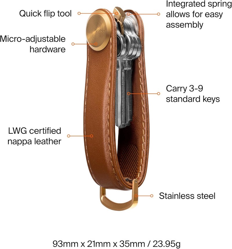Orbitkey Key Organiser Pro - Leather - Cedar - Image 5