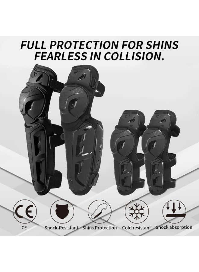 Generic Motorcycle Knee Pads Knee Shin Guard Pads for Men Anti Slip 2 in 1 Protector Adjustable Motocross Knee Protection Armor Racing Protective Gear for Cycling Clothing Supplies  - Image 4