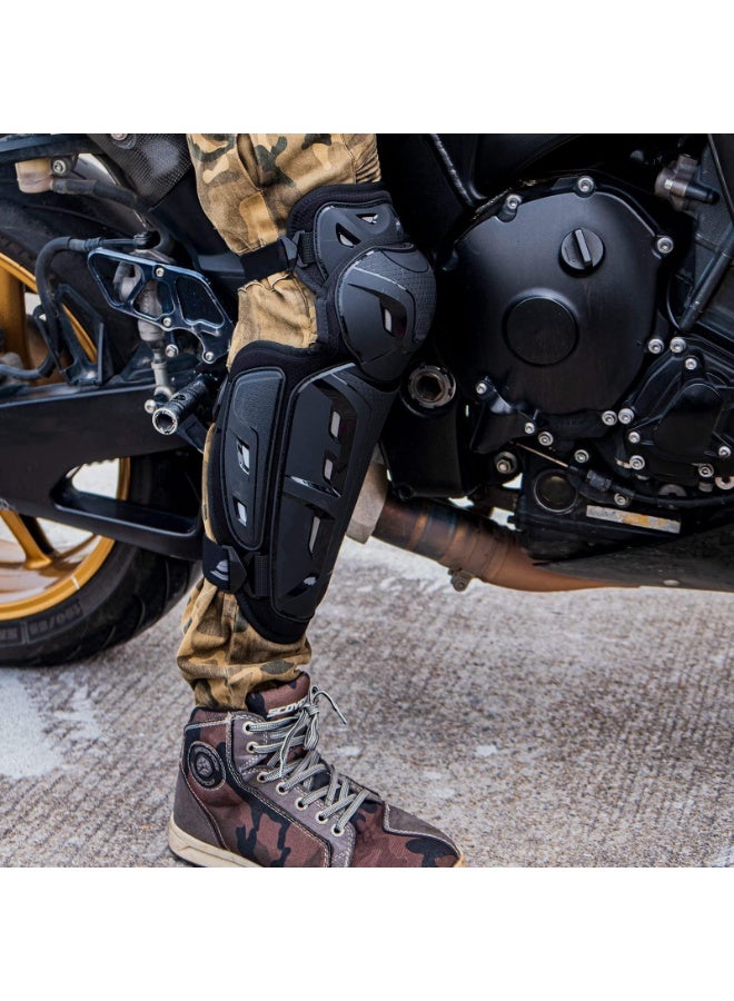 Generic Motorcycle Knee Pads Knee Shin Guard Pads for Men Anti Slip 2 in 1 Protector Adjustable Motocross Knee Protection Armor Racing Protective Gear for Cycling Clothing Supplies  - Image 5