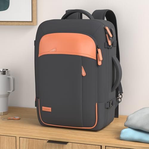 Lumesner Carry on Travel Backpacks, Extra Large 40L Flight Approved for Men & Women,Expandable Suitcase backpack (Black (Backpack With 4 Packing Cubes)) - Image 2