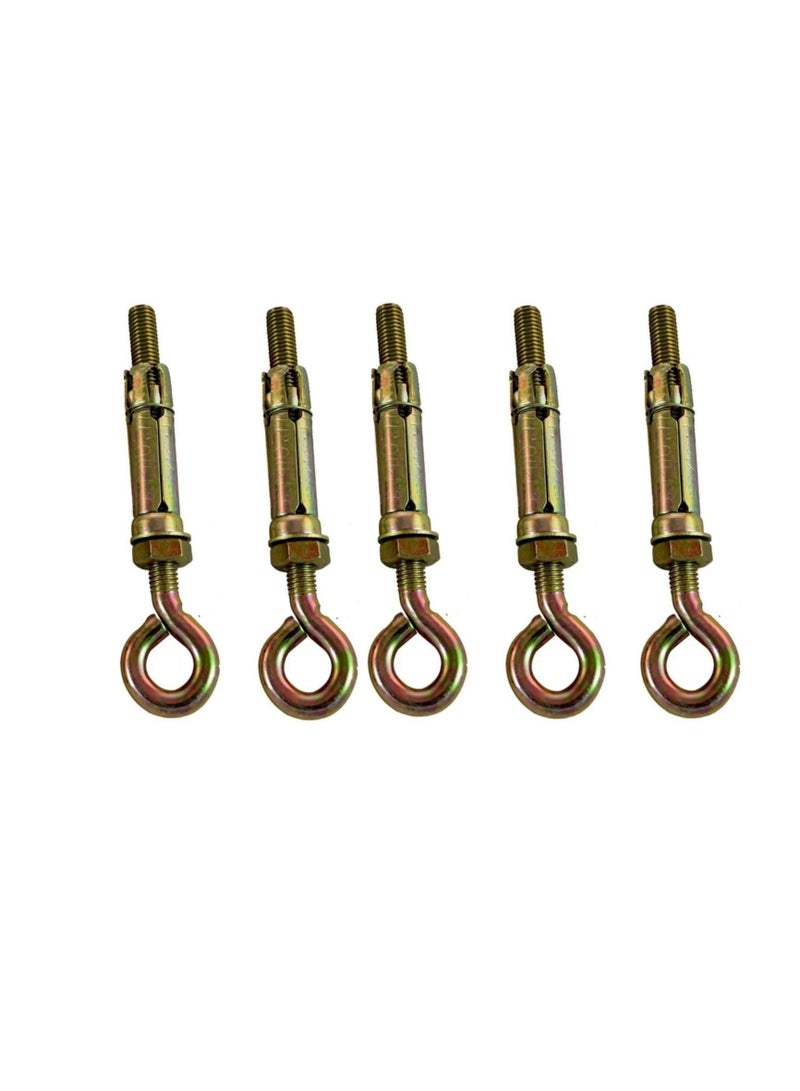 Robustline High Strength Metal Sleeve Shield Closed Hook/Eye Hook | Open Hook Anchor Bolt Pack of 5 (CLOSED HOOK, 12 MM) - Image 2