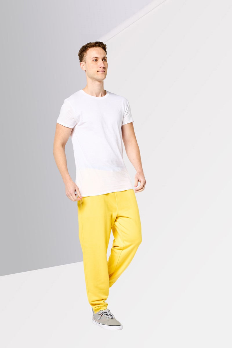 DKNY Men Regular Fit Brand Logo Sweatpants, Yellow - Image 2