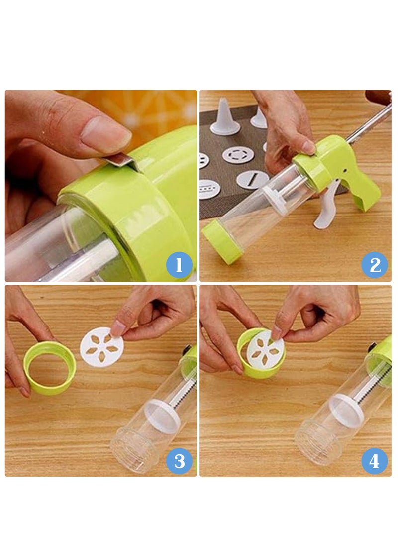 Bright Home Pastry Press Cookie Press and Garnish Syringe Pastry Sprayer Baking Accessories for Crackers with 16 Stencils and 6 Nozzles - Image 5
