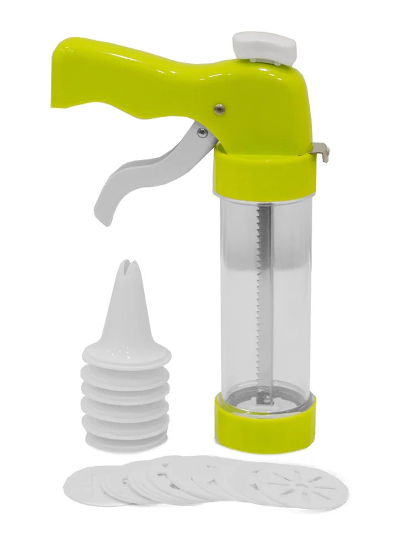 Bright Home Pastry Press Cookie Press and Garnish Syringe Pastry Sprayer Baking Accessories for Crackers with 16 Stencils and 6 Nozzles - Image 2