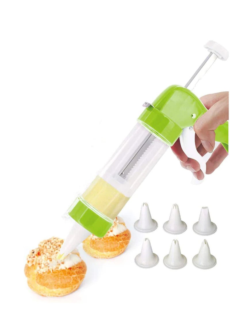 Bright Home Pastry Press Cookie Press and Garnish Syringe Pastry Sprayer Baking Accessories for Crackers with 16 Stencils and 6 Nozzles - Image 1