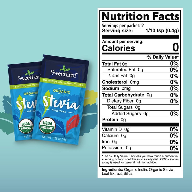 SweetLeaf Organic Stevia Sweetener Packets - 35 Count - Image 2