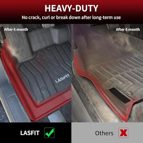 LASFIT Floor Mats Fit for Ford Fusion 2020-2017 (Include Hybrid)/ for Lincoln MKZ 2020-2017 All Weather Protection TPE Custom Fit 2020 2019 2018 2017 Floot Liners Accessories, 1st & 2nd Rows, Black - Image 4