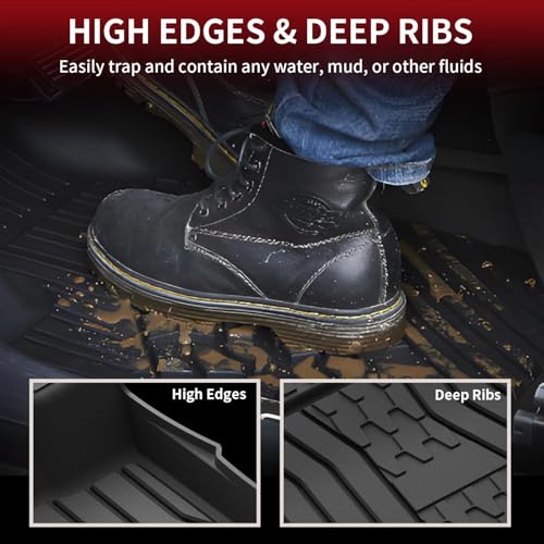 LASFIT Floor Mats Fit for Ford Fusion 2020-2017 (Include Hybrid)/ for Lincoln MKZ 2020-2017 All Weather Protection TPE Custom Fit 2020 2019 2018 2017 Floot Liners Accessories, 1st & 2nd Rows, Black - Image 3