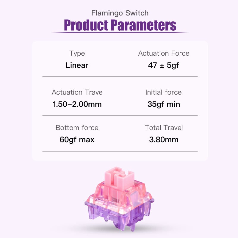 EPOMAKER Gaming Keyboard Switches, 35 PCS, Linear/Tactile Switch, 5-Pin Pre-Lubed Switch, Creamy Switches, Compatible with MX Keycaps for Mechanical Keyboard (Flamingo, Linear) - Image 3
