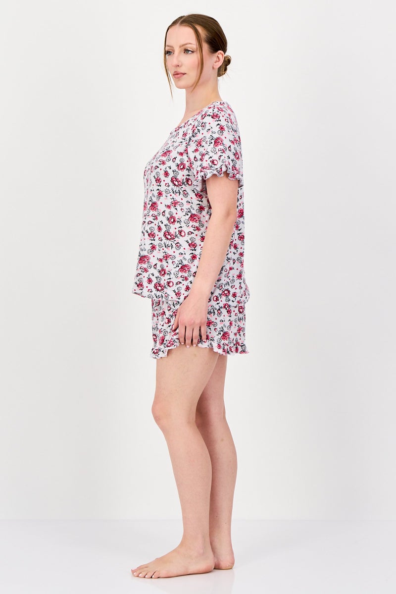 Rene Rofe Women 2 Pieces Floral Print Top And Bottom Sleepwear Set, Multicolor - Image 2