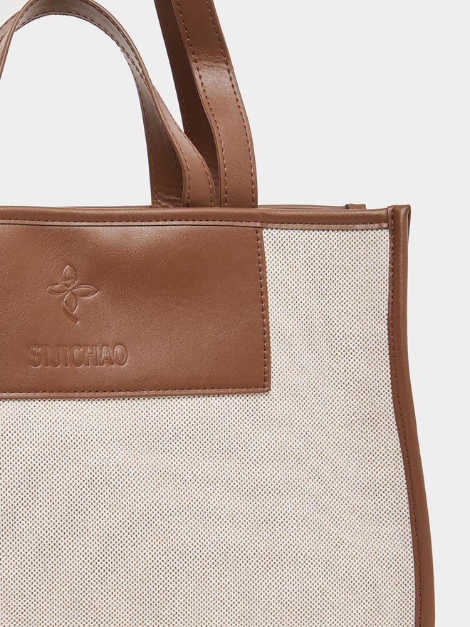 Styli Styli Brown Two Tone Satchel Bag  - Image 3