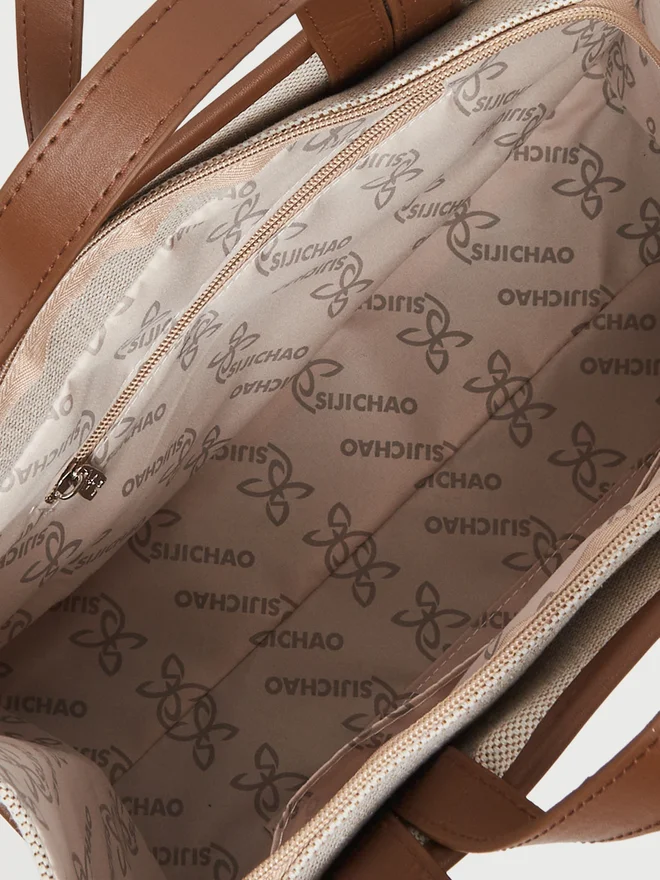 Styli Styli Brown Two Tone Satchel Bag