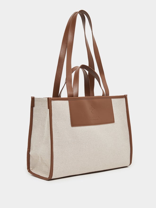 Styli Styli Brown Two Tone Satchel Bag  - Image 1