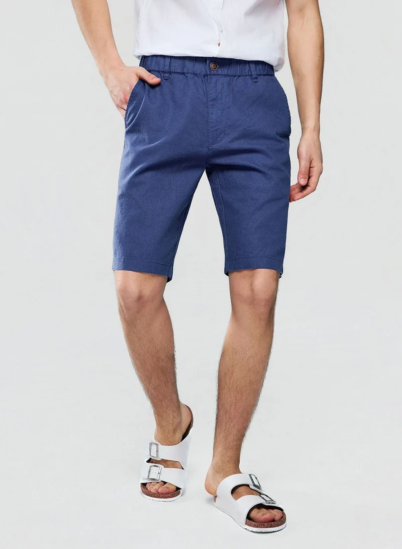 Men's Slim Linen Cotton Bermuda Shorts