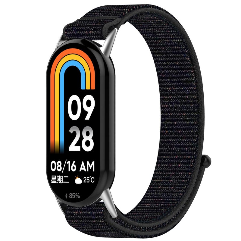 erorex For Xiaomi Smart Band 10 / 10 Nfc Nylon Hook And Loop Fastener Watch Band With 3D Curved Film(Official Black) - Image 2
