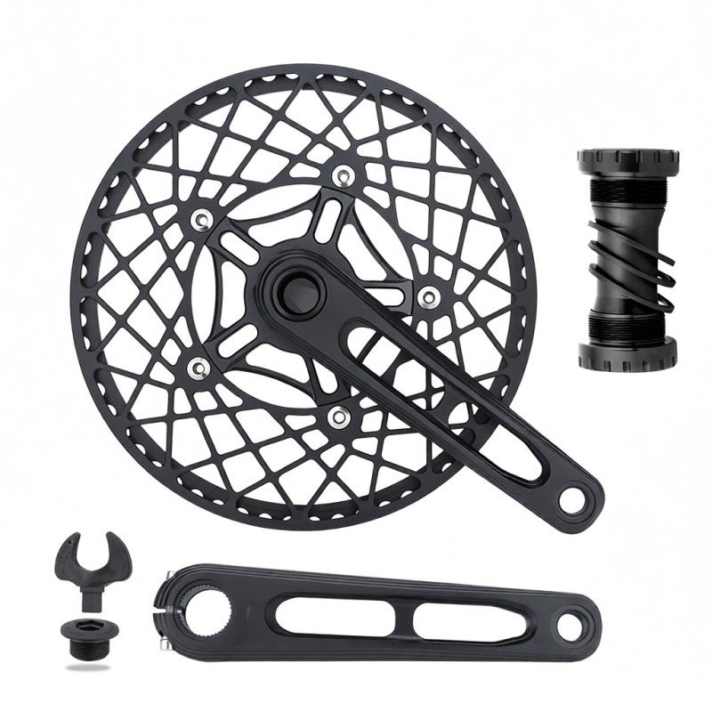 Litepro 53T/56T/58T Bike Chainring Crank Arm Set for Folding Bicycle 170mm 130BCD 5 Bolts Bicycle Crankset with Chainring Bottom Bracket and Chainring Bolts - Image 1
