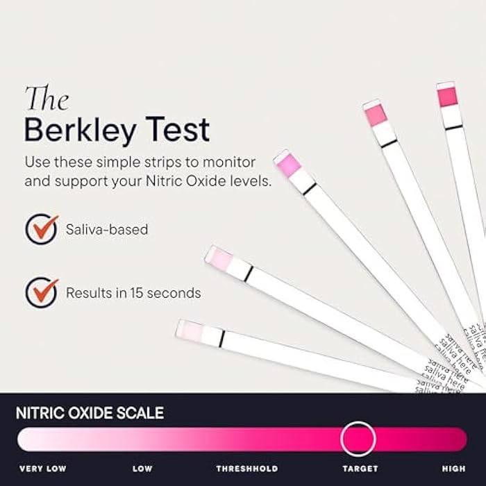 Berkeley Life Nitric Oxide Test Strips - at-Home, Non-Invasive Saliva Testing Kit to Assess Nitric Oxide Levels for Men & Women - 10 Individually Sealed Indicator Strips - Image 3