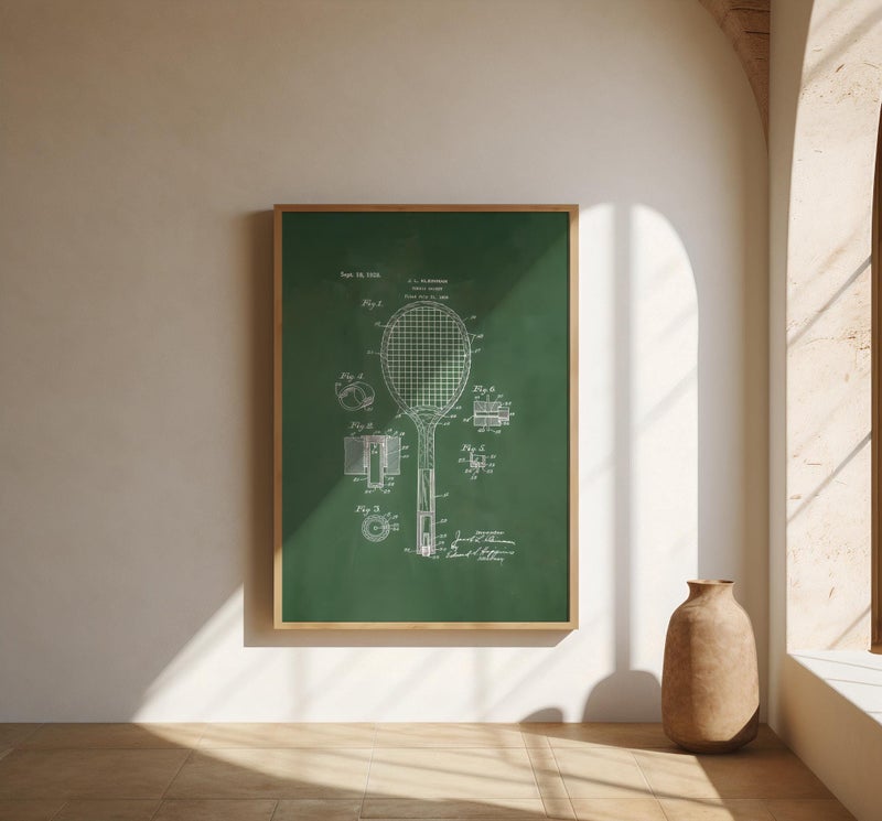 TNESSENTIAL Vintage Tennis Racket Patent Art Print | Fine Art Poster - Image 1