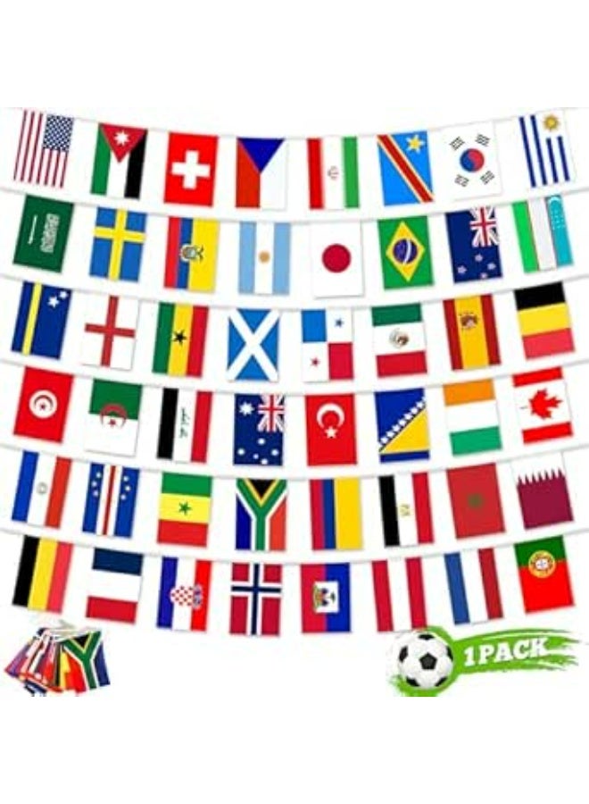 2026 World Cup Bunting Flags 48PCS Hanging Flags 14Meters Double Sides for Garden Room School Bar Street World Football Cup Bunting - Image 1