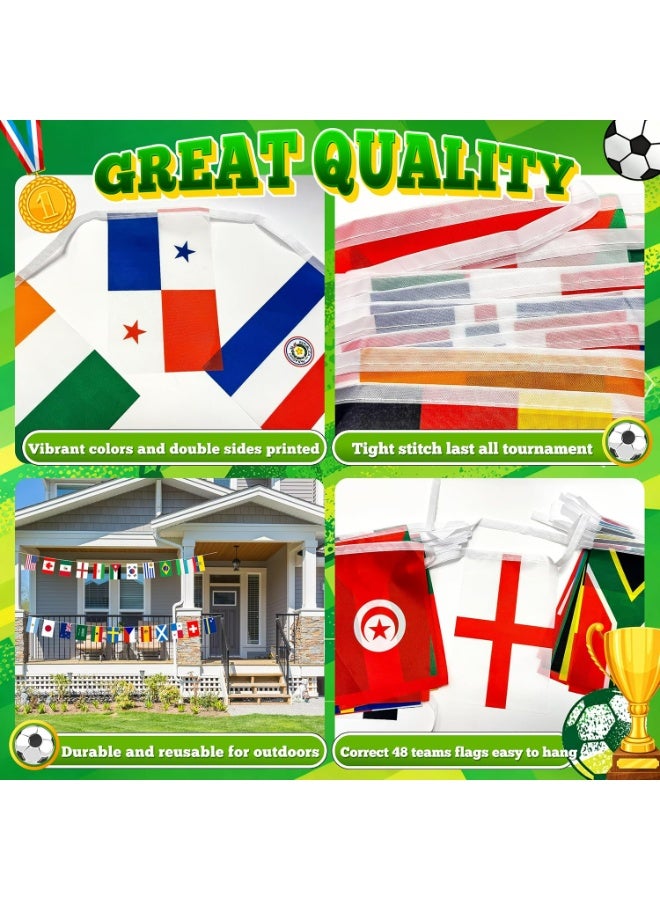 2026 World Cup Bunting Flags 48PCS Hanging Flags 14Meters Double Sides for Garden Room School Bar Street World Football Cup Bunting - Image 3