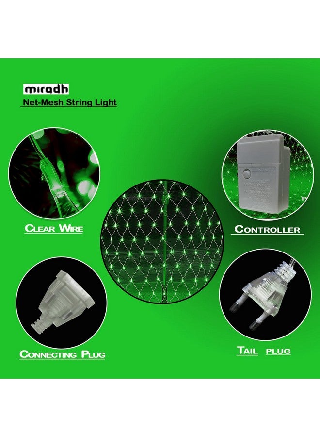 MIRADH Led Net Mesh String Lights - Diwali Lights for Decoration for Home Diwali Lights for Home Decoration led Lights ganpati Decoration Items for Home 9.8ft x 6.6ft 192 LEDs (8 Mode Green) - Image 4