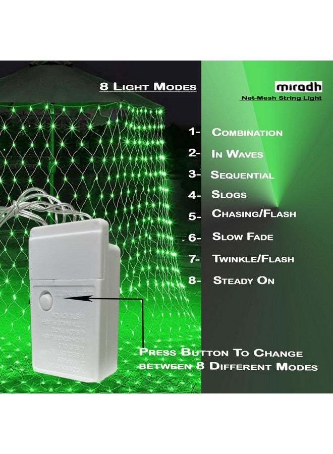 MIRADH Led Net Mesh String Lights - Diwali Lights for Decoration for Home Diwali Lights for Home Decoration led Lights ganpati Decoration Items for Home 9.8ft x 6.6ft 192 LEDs (8 Mode Green) - Image 3