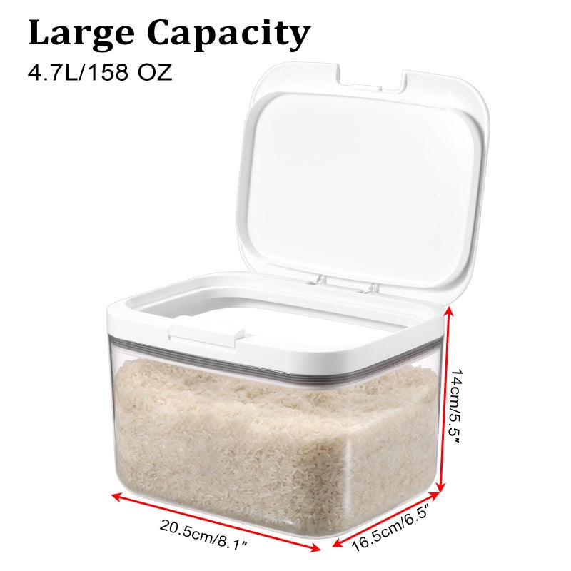 Kokone Flour Storage Container Airtight Rice Container for Kitchen Plastic Rice Dispenser with Lid & Cup Practical Food Storage Container for Grain Sugar Oatmeal Laundry Pods Dishwasher Pods - Image 3