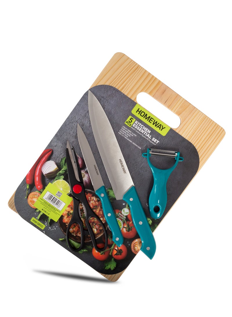 Homeway Kitchen Fit 5pcs Knives Set – Essential Tools for All Your Cutting Needs - Image 1