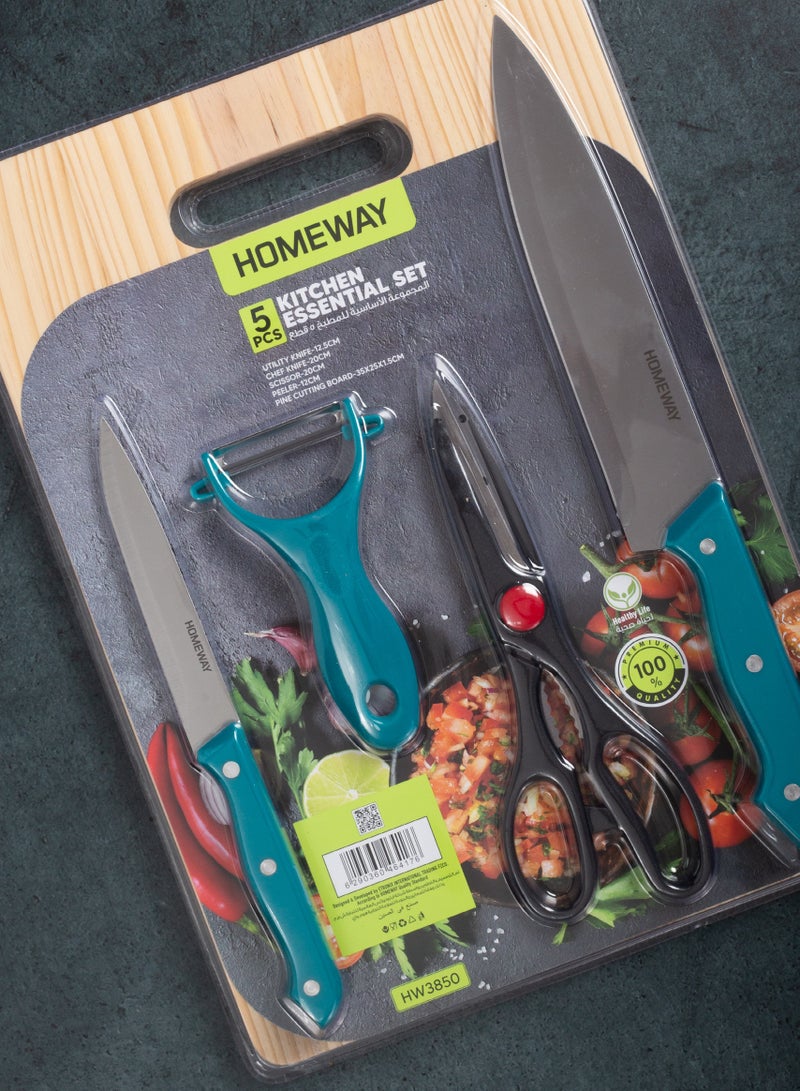 Homeway Kitchen Fit 5pcs Knives Set – Essential Tools for All Your Cutting Needs - Image 2