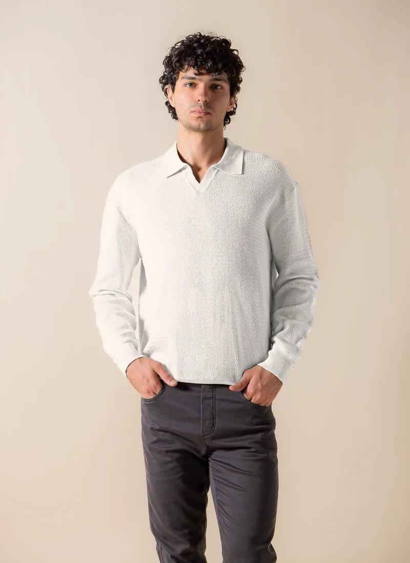 SHAPES TEXTURED POLO SHIRT