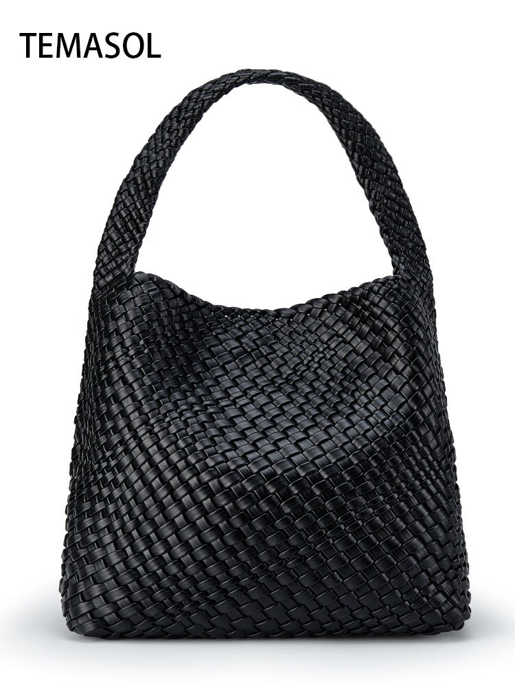 2025 Trendy Hand-Woven Bag Versatile Underarm Shoulder Tote Bag Fashionable Elegant Large Capacity Casual Bag - Image 2