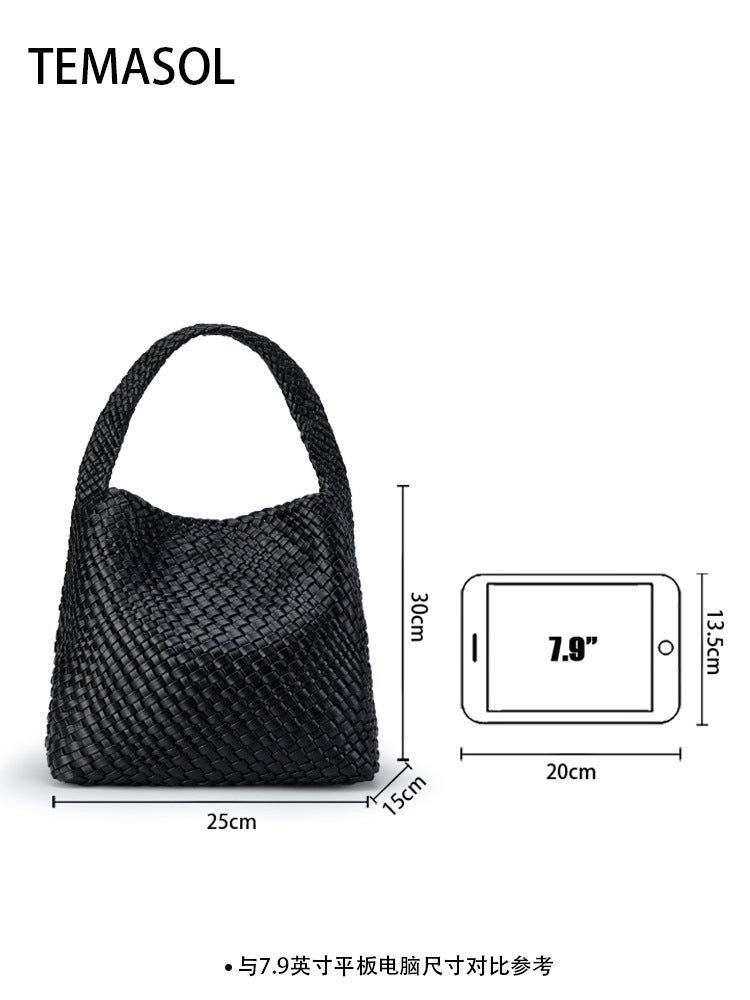 2025 Trendy Hand-Woven Bag Versatile Underarm Shoulder Tote Bag Fashionable Elegant Large Capacity Casual Bag - Image 3