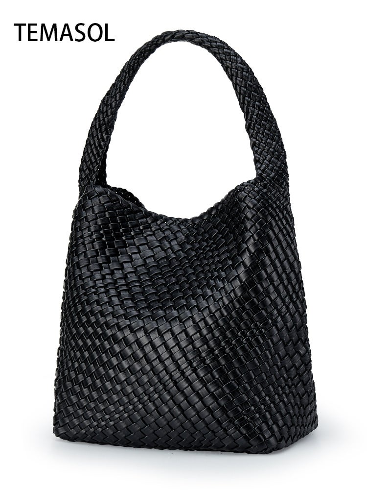 2025 Trendy Hand-Woven Bag Versatile Underarm Shoulder Tote Bag Fashionable Elegant Large Capacity Casual Bag - Image 4