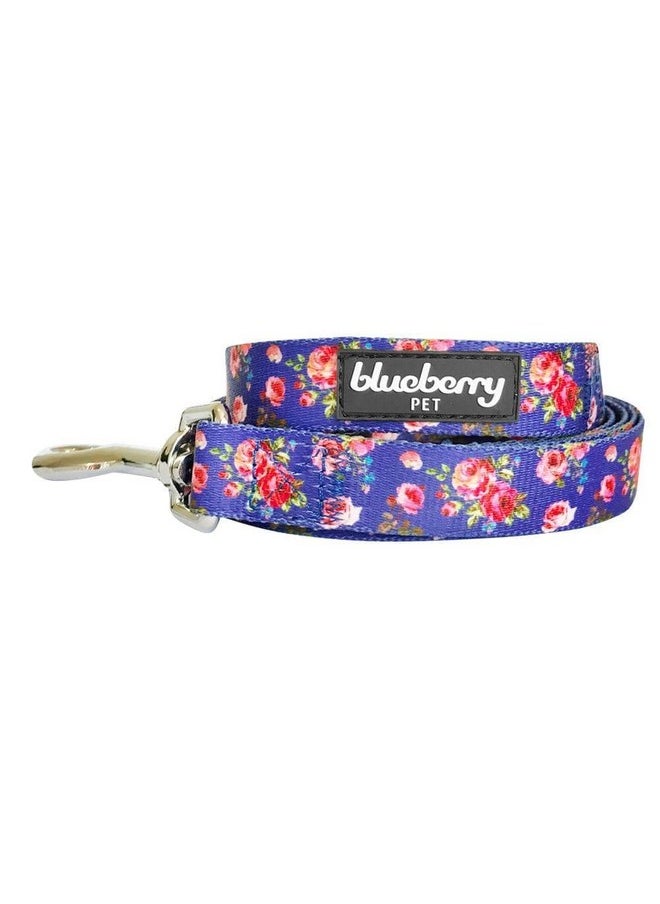 Blueberry Pet Blueberry Pet 9 Patterns Durable Spring Scent Inspired Rose Print Irish Blue Dog Leash 5 ft x 5/8", Small, Leashes for Dogs  - Image 1