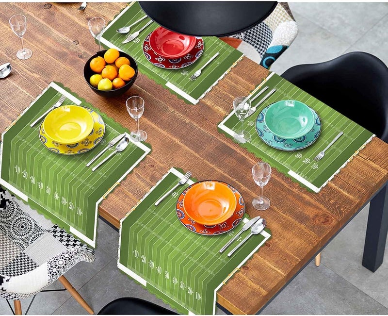 Yibeas Football Field Cloth Table Napkins Set of 4 A Grass Textured American Table Decoration Dinner Napkins for Kitchen 18 x 18 inch - Image 4