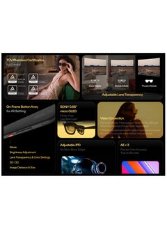 XREAL XREAL One AR Glasses with X1 Chip, Native 3 DoF, 147" 50°FOV 120Hz HD Display, Renowned Audio with Boss Sou, 3 Adjustable Lens Transparency, Compatible with iPhone 16/15, Steam Deck, ROG, Mac, PC, Android & iOS  - Image 5