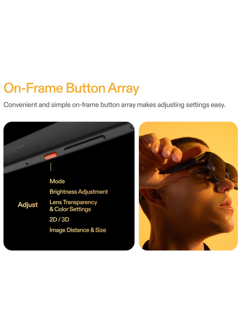 اكسريال - XREAL One AR Glasses with X1 Chip, Native 3 DoF, 147" 50°FOV 120Hz HD Display, Renowned Audio with Boss Sou, 3 Adjustable Lens Transparency, Compatible with iPhone 16/15, Steam Deck, ROG, Mac, PC, Android & iOS - Image 1