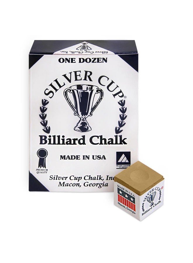SILVER CUP Billiard CHALK - ONE DOZEN (Brown) - Image 3