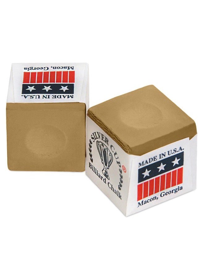 SILVER CUP Billiard CHALK - ONE DOZEN (Brown) - Image 2