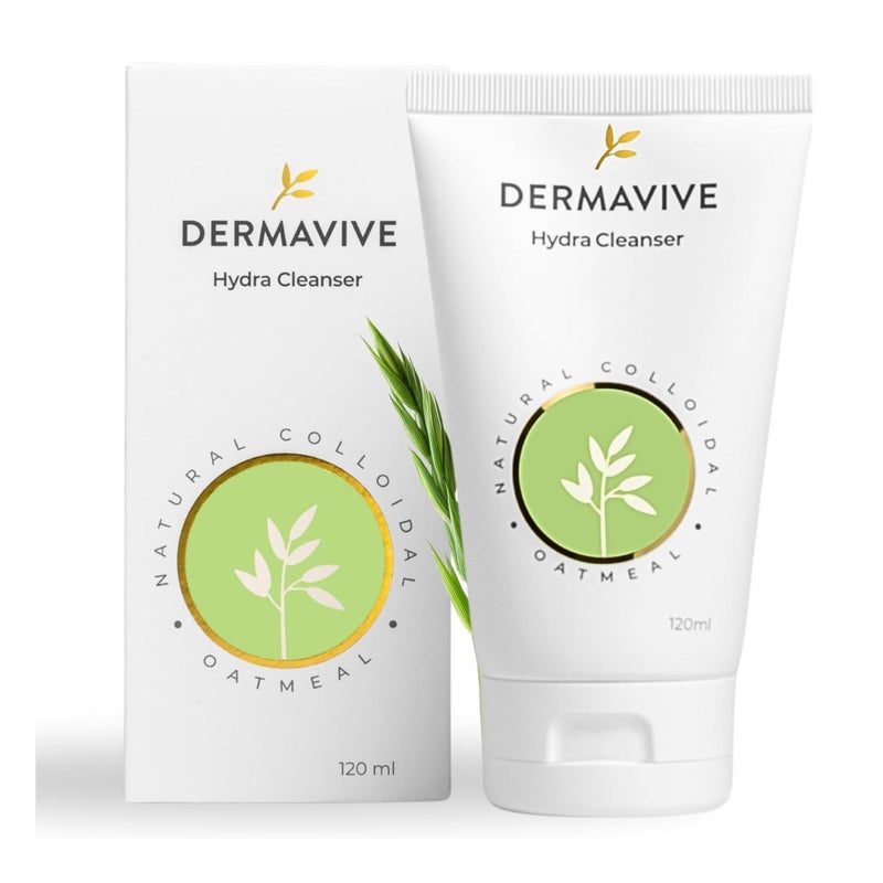 Dermavive Hydrating Facial Cleanser SoapFree Gentle Cleanser with Colloidal Oatmeal Vitamin E Soothes Moisturizes Sensitive Dry Skin Suitable for All Skin Types 120ml 405oz