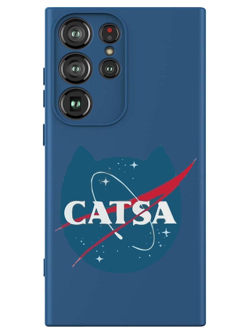 Theodor Protective Slim Fit Case Liquid Silicone Cover with Full Body Protection Anti-Scratch Shockproof Case For Samsung Galaxy S24 Ultra (Blue) - Catsa-01 - Image 1